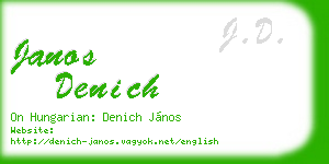 janos denich business card
